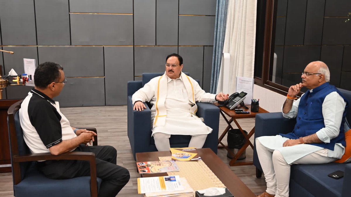 sumeetbhasin's tweet photo. Met with honourable president of @BJP4India Shri @JPNadda ji along with @Vinay1011 ji and researchers of @PPRCIndia during release of research report titled PM’s Maan ki baat se Jan ki Baat.

Report can be accessed at https://t.co/wCBEPKYWfV 

Do read it to understand about social transformation PM’s Maan Ki Baat has brought in the society. 

Transformation with positivity while taking pride in our civilisation, cultural values and remembering our heroes is remarkable achievement of MKB by PM @narendramodi ji.