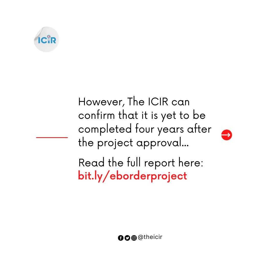 TheICIR's tweet photo. Four years after, Nigeria E-border surveillance project remains incomplete

Read the full report here:
https://t.co/pU8kr3XzIu

#Eborder #SurveillanceProject

@NigeriaGov
@nigimmigration
@TrackaNG https://t.co/KNgIOuAJM2