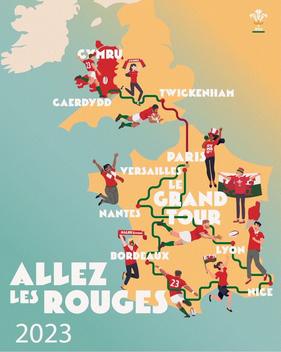 WelshRugbyUnion's tweet image. 🟡 𝙻𝙴 𝙶𝚁𝙰𝙽𝙳 𝚃𝙾𝚄𝚁

🏴󠁧󠁢󠁷󠁬󠁳󠁿 The journey begins...

#ViveLeCymru | #AllezLesRouges