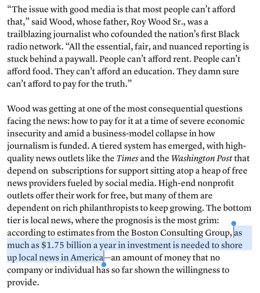 mattdpearce's tweet photo. I’m a highly grouchy reporter and don’t even like advertising, but I’d like to hear the plausible alternative to fill an economic hole of this size — which, if anything, feels like a low-end estimate, given the tens of thousands of newsroom jobs lost. https://t.co/EMUQf2sNSl https://t.co/rNTt9Sxagp