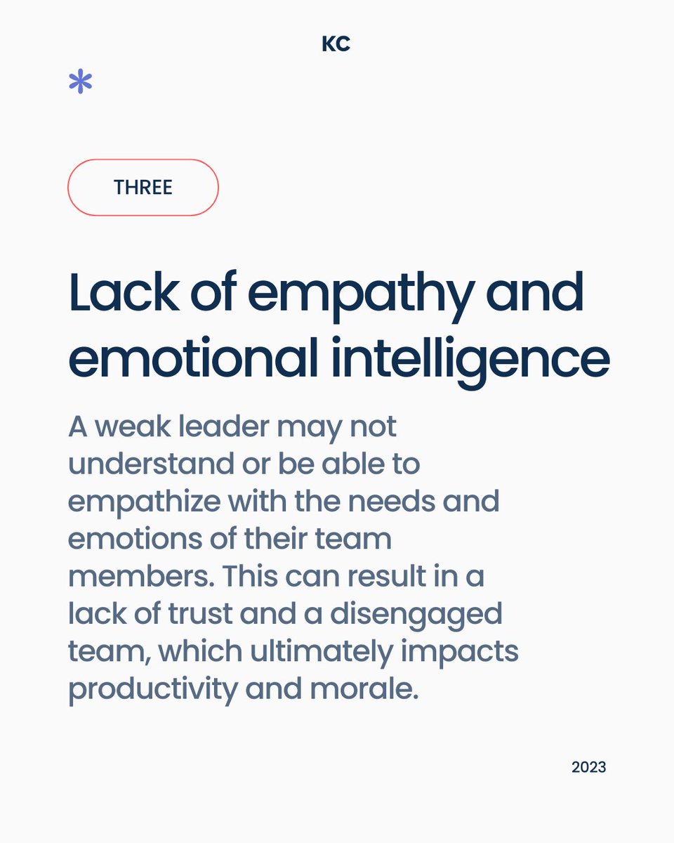 lorenkutsko's tweet photo. Let us examine four telltale signs of #weakleadership because by being aware of these common mistakes and taking steps to address them, you can strengthen your #leadershipskills and foster a more productive and fulfilling team environment. https://t.co/UgLbdvXozm