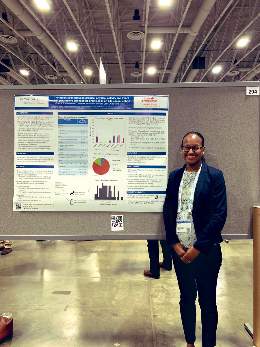 DrCFernandez's tweet photo. Feeling the ❤️ from my @KidsAtColumbia colleagues checking out my poster on physical activity behaviors of pregnant adolescents and infant birth anthropometry and breastfeeding practices @PASMeeting 
#PAS2023 #first1000days @Monk_Lab https://t.co/ms03WScfSN