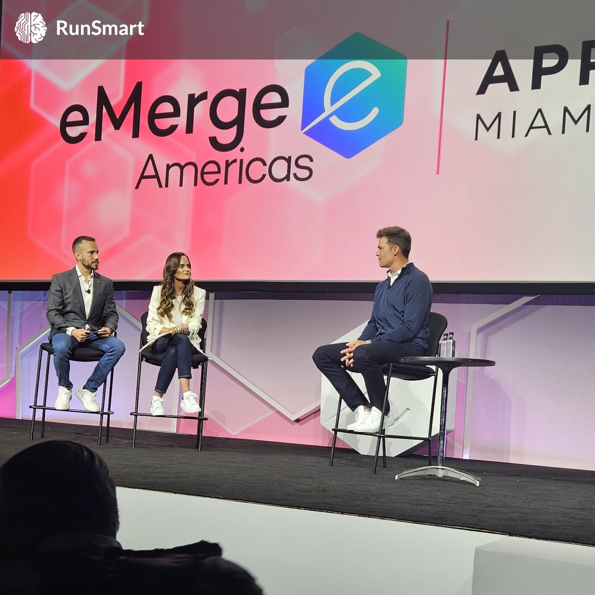 RunSmart_Inc's tweet image. Exciting times at @eMergeAmericas in Miami! From inspiring keynotes by @TomBrady  to engaging panel discussions with industry leaders like @davidsrose, we&apos;re thrilled to have connected with visionaries driving #innovation. #RunSmartInc! #TechConference #MiamiTech