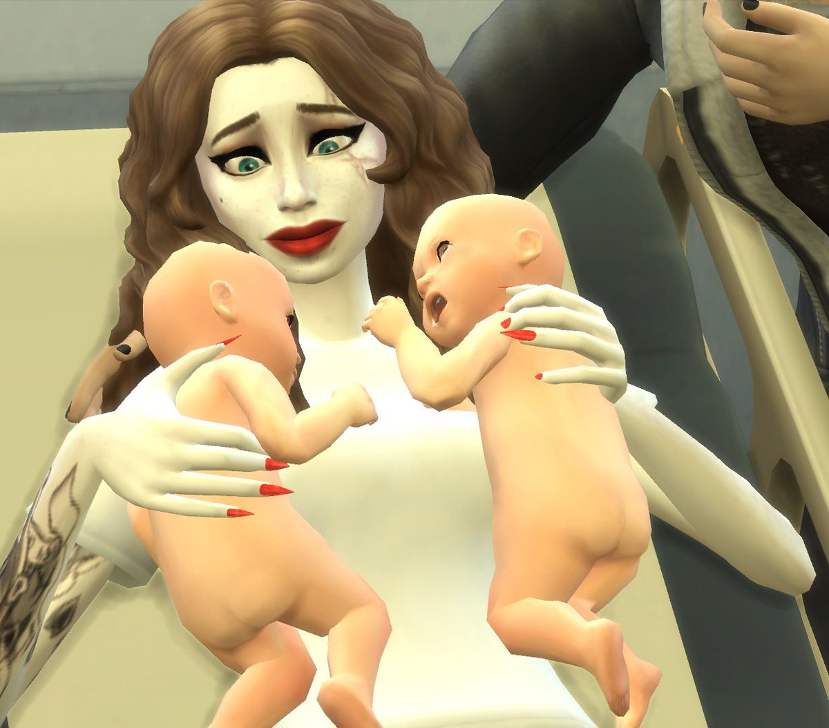 Runniuss's tweet photo. Twin boys really got me by surprise, but I had never experienced the childbirth mod by @PandaSamaSims4 without the blur. The accuracy is honestly just astounding. #TheSims4Infants #TheSims4 #GrowingTogether #sims4update #sims4growingtogether #Sims4Infants #ShowUsYourSims #Simsmod https://t.co/otwIRI5XvW