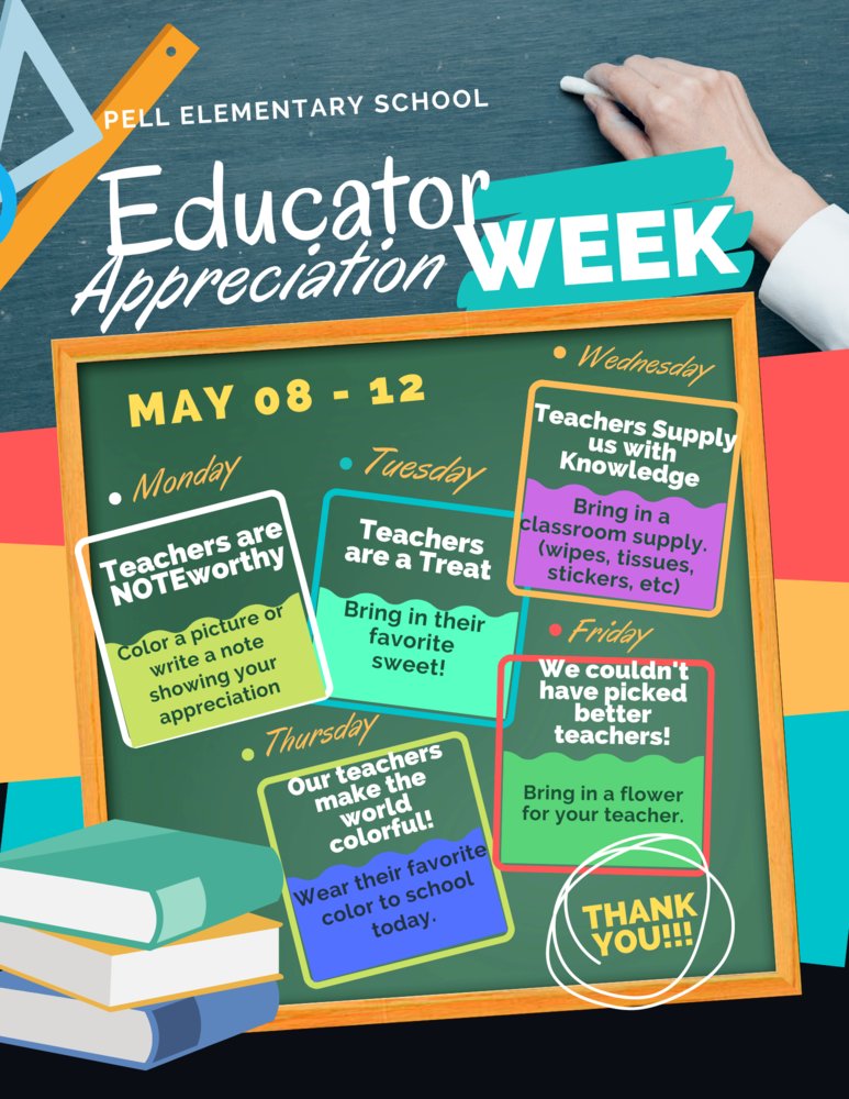 PellElementary's tweet photo. Teacher Appreciation Week https://t.co/xPNeVpVUIZ https://t.co/5wACQUBAbS