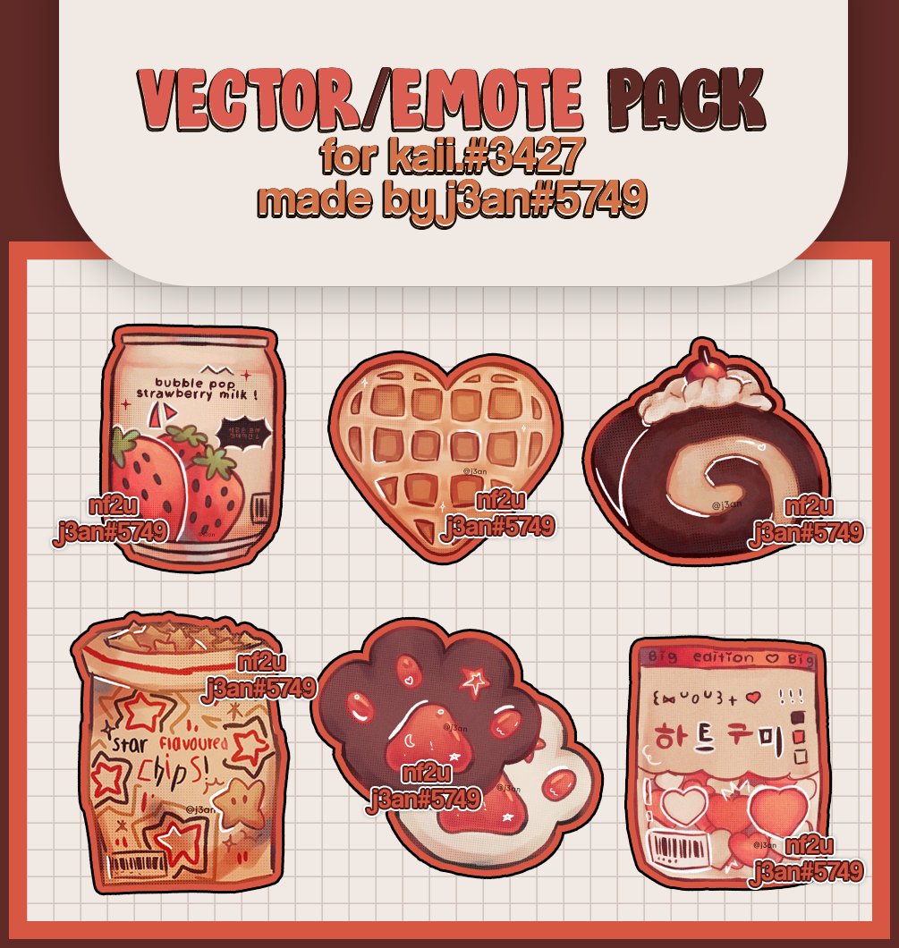 starboyj3an's tweet photo. 星 : vector / emote pack for @sacchanxs ! (⁠｡⁠･⁠ω⁠･⁠｡⁠)⁠ﾉ⁠♡
♡ quantity: 6
♡ time: 8 hours

#vectorpack #art #artist #icon #emotes #vtuber #streamer #emoteartist #emote #twitchstreamer #twitchemotes #kofi https://t.co/mxbMSpo7nZ