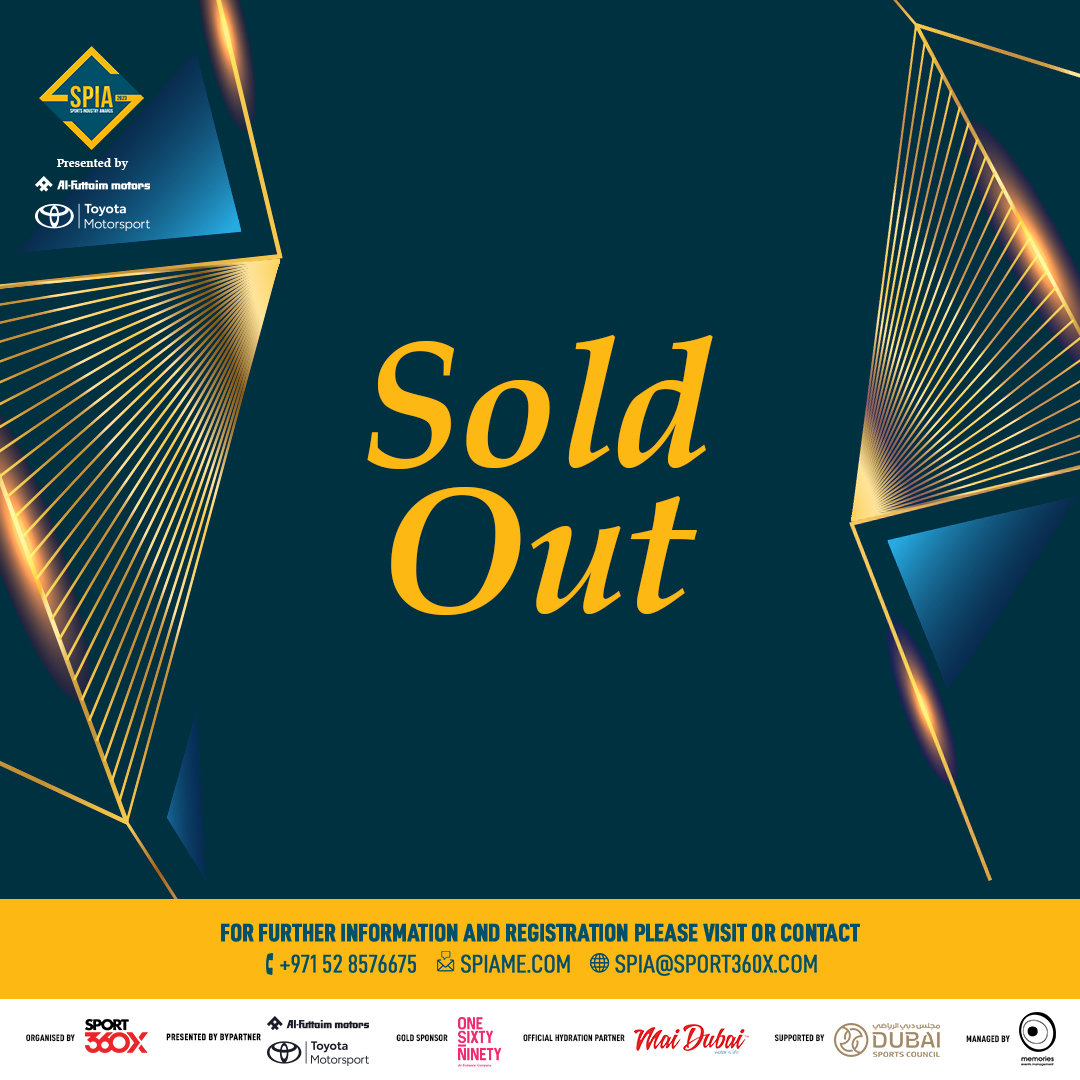 Sport360's tweet image. 𝗗𝗔𝗧𝗘: May 3 🗓
𝗩𝗘𝗡𝗨𝗘: @ATLANTIS 🏨
𝗧𝗜𝗠𝗘: 7pm-onwards 🕰

SPIA 2023 is 𝗦𝗢𝗟𝗗 𝗢𝗨𝗧 🏆

A special night awaits 🎆

Details 👉 spiame.com

#SPIA

𝘗𝘳𝘦𝘴𝘦𝘯𝘵𝘦𝘥 𝘣𝘺 𝘈𝘭 𝘍𝘶𝘵𝘵𝘢𝘪𝘮 𝘔𝘰𝘵𝘰𝘳𝘴 - 𝘛𝘰𝘺𝘰𝘵𝘢 𝘔𝘰𝘵𝘰𝘳𝘴𝘱𝘰𝘳𝘵