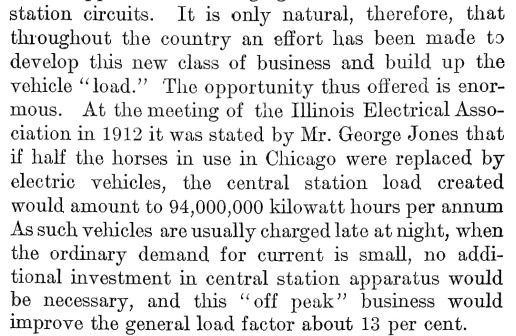 The US Census musing on the load-balancing benefits of timed EV charging - in 1912.