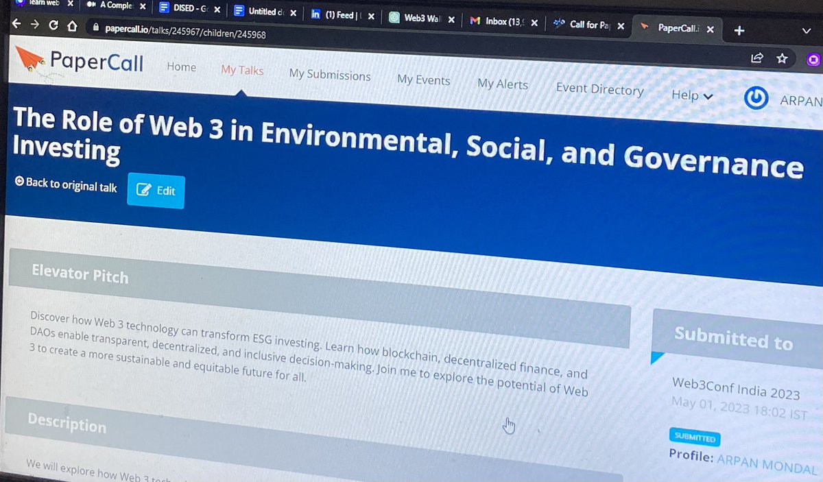 arpanstacy's tweet photo. My team and I have analyzed the market trends and statistics that show an increasing demand for more sustainable and transparent investment solutions, with the ESG market projected to reach $45 trillion by 2025.

Applied for @web3conf_india as a Speaker 📢. https://t.co/KRkYxKKBVW