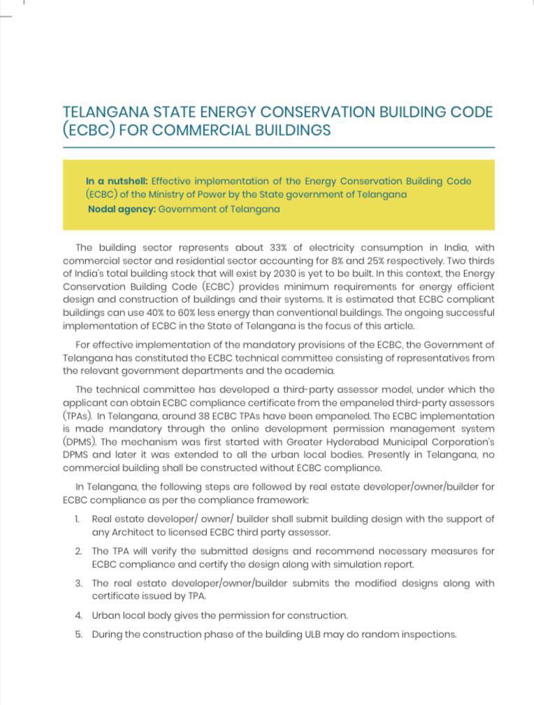 ysathishreddy's tweet photo. Best practices in social sector: A compendium, 2023” has been prepared by NITI Aayog, GOI

#Telangana finds special mention in ‘Energy conservation’ for its Effective implementation of the Energy Conservation Building Code (ECBC) 👏 

#TSREDCO https://t.co/o74cQIXg06