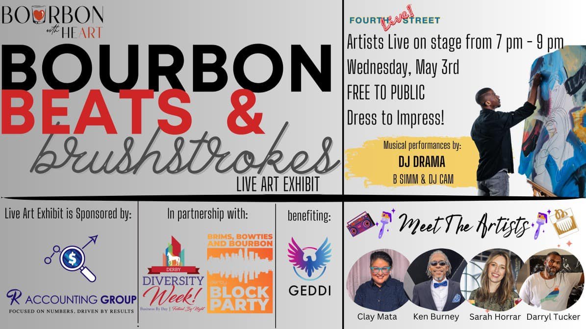 playwithclay's tweet photo. I have not posted in here  for YEARS . I guess I will start today ....  Check us out , live art, live music at @4thstlive  performance @DJDRAMA @simm_citi and @DjCam502 ! You do not want to miss this #blockparty #liveart #diversityweek #meettheartist https://t.co/fbhynjGrUz