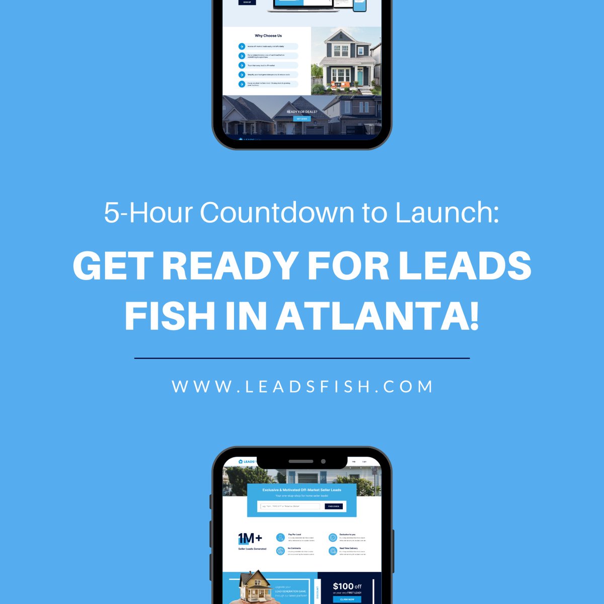 leadsfish's tweet image. Get ready, Atlanta! 🎉 In just 5 hours, Leads Fish will be launching 🚀 and revolutionizing the way businesses generate leads. Don't miss out on this game-changing opportunity! 

#LeadsFish #Atlanta #LeadGeneration #realestateinvestors #realestateagents