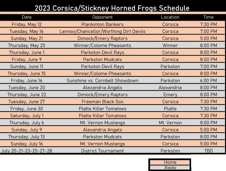 2023 Schedule for your beloved Horned Frogs!