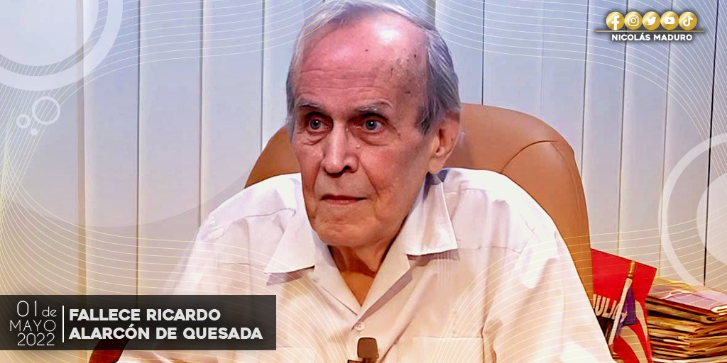 NicolasMaduro's tweet photo. Hace un año la Patria Grande despidió a un destacado diplomático y político, Ricardo Alarcón de Quesada, hijo de Cuba, revolucionario, íntegro, leal a la lucha antiimperialista y defensor de la unión de Nuestra América. https://t.co/kLmdmpYrwQ