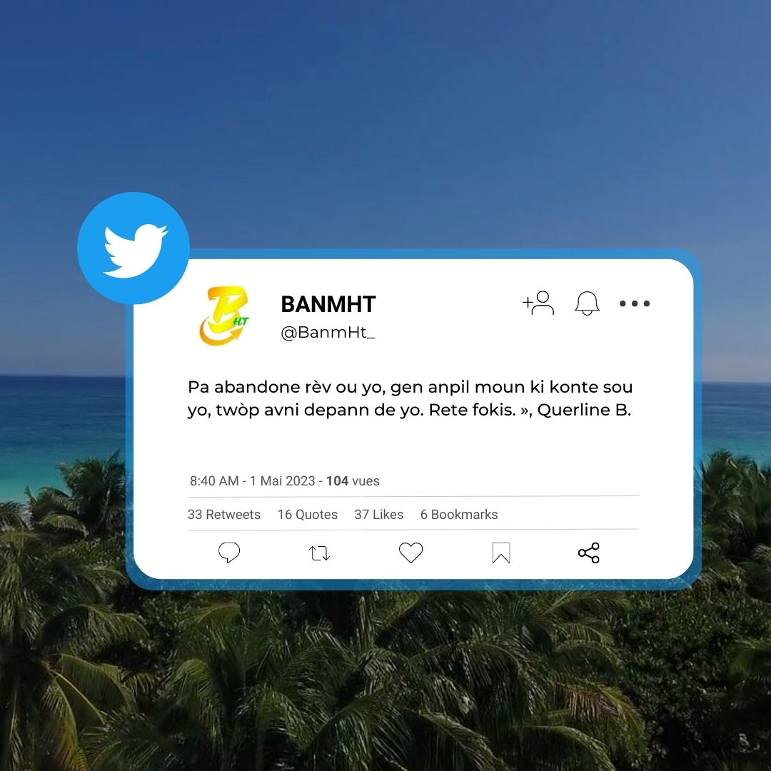 BanmHt_'s tweet photo. A chak fwa w ta vle abandone raple w ke w pa sèl benefisyè rèv ou yo, raple w se petèt misyon w pou w chanje lavi lòt moun avèk yo. Rete djanm.
#MISSION #giveup #abandon #life #hope https://t.co/BQRxYBiOWT