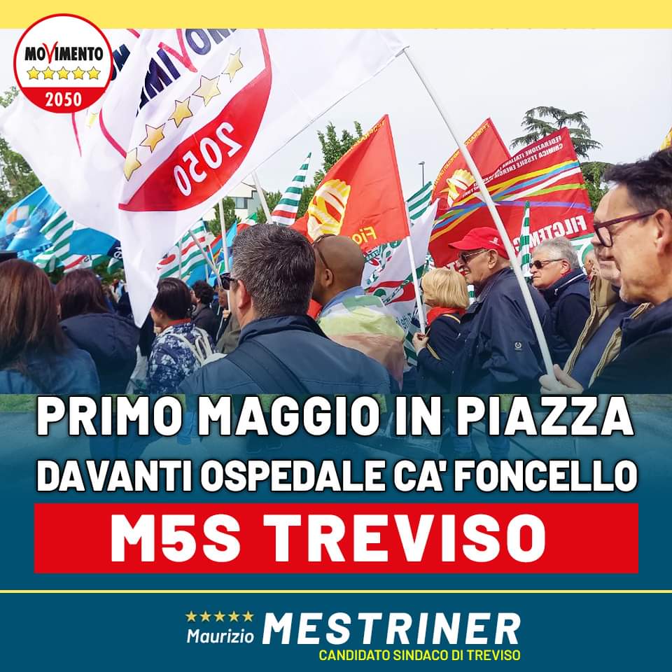 maurimes's tweet photo. #1maggio a sostegno dei #lavoratori .
#m5s #treviso ha partecipato alla manifestazione davanti l'ospedale organizzata dalle sigle dei sindacati.
#diritti #lavoro #dignita #noprecariato https://t.co/pSfpO1Nwtg