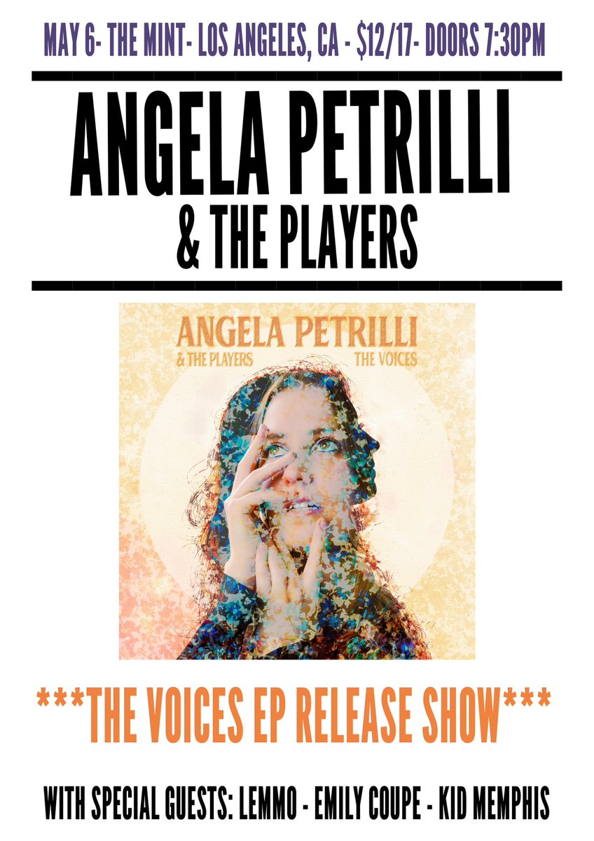 angelaplaysgtr's tweet photo. MAY 6 — Catch our EP Release Show this Saturday at @MintLA! Doors open at 7:30. Tickets are $12 presale. See you there! #themintla #losangeles #indie #blues #rock #americana https://t.co/avlXTbBwon