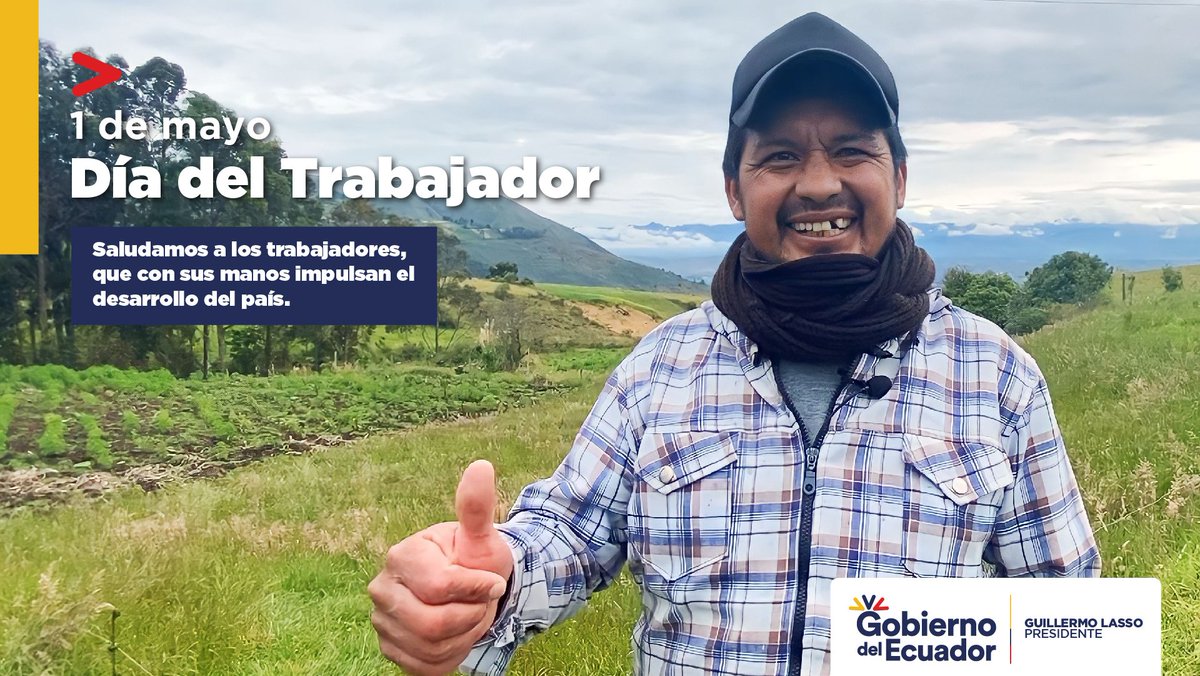 BanEcuadorBP's tweet photo. #DíaDelTrabajo

Tu esfuerzo y compromiso diario en todas las actividades significa y engrandece a nuestro Ecuador 🇪🇨

Estamos juntos #GobiernoDelEcuador https://t.co/ptvWeQxM4J