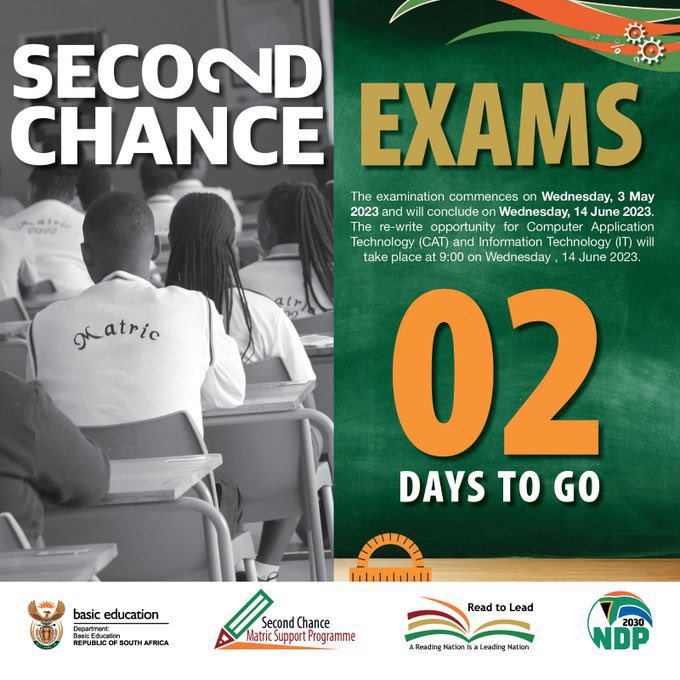 CAPSMediaSA's tweet photo. Hope you had a great well rested long weekend 😄

The countdown continues with only 2 days to go until the #SecondChanceExams https://t.co/1qtvBgdqBS