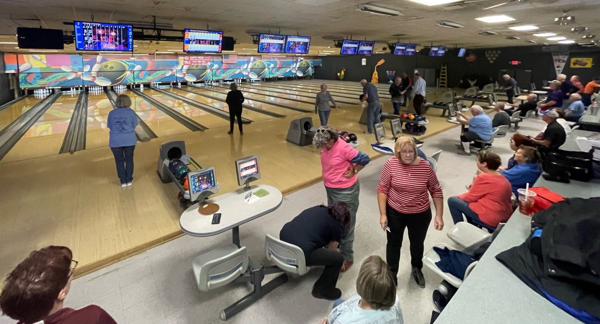 nkadd's tweet photo. First Day of Northern Kentucky Senior Games! Thank you to Lu Ru Lanes for hosting us!  
#seniorgames #olderamericansmonth https://t.co/Qvz3YIwSih