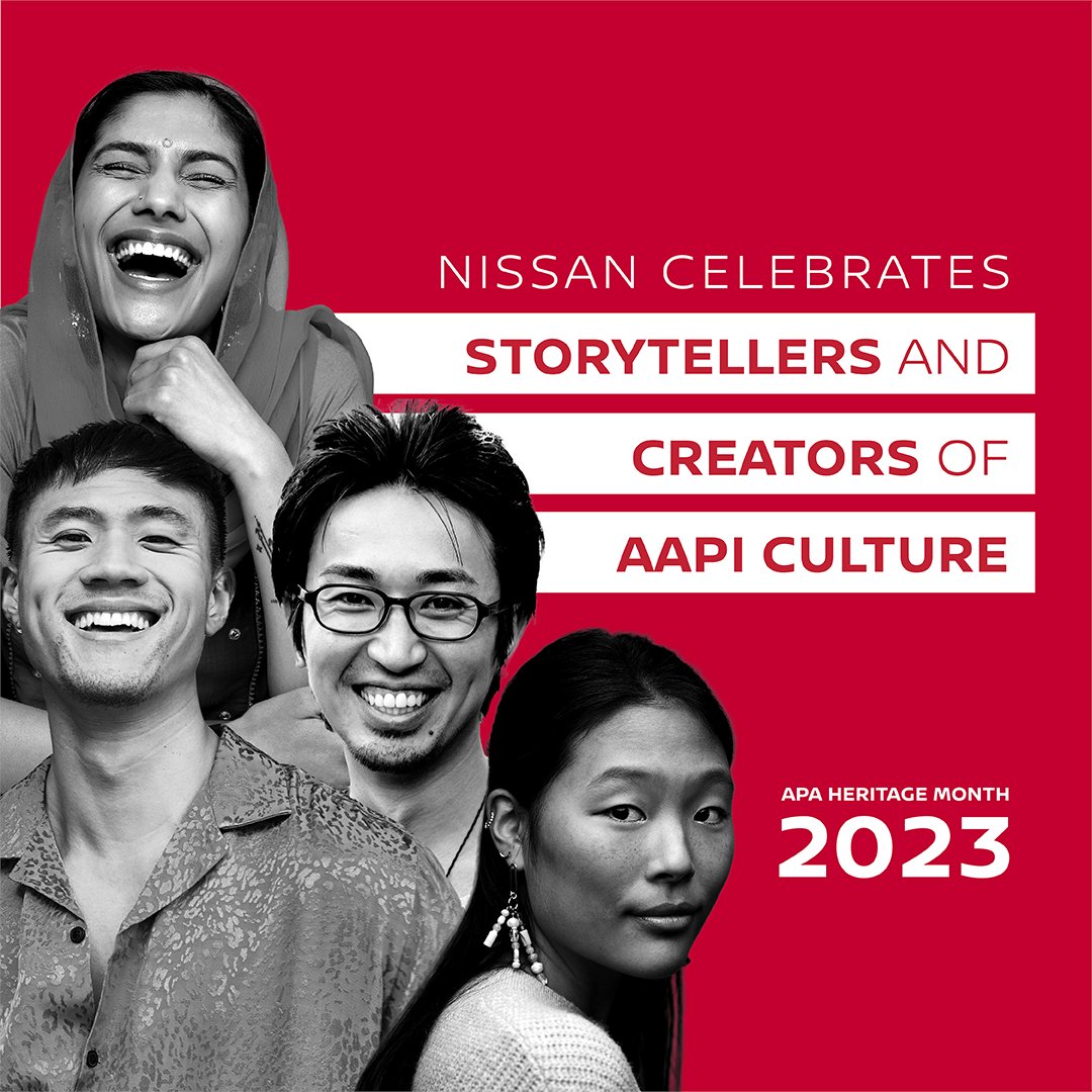NissanUSA's tweet photo. Nissan is proud to celebrate Asian Pacific American Heritage Month. This month and beyond, we’re spotlighting thrilling narratives, personal journeys, and creative perspectives across the AAPI diaspora. #APAHM https://t.co/M9zibgngaL
