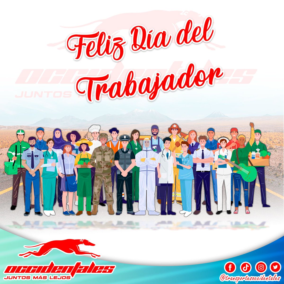 t_occidentales's tweet photo. Feliz día del Trabajador 
👮‍♂️👷‍♀️👩‍⚕️👨‍🎓🧑‍🍳🧑‍🌾🧑‍🏫👨🏼‍🏭👨‍🔧👩‍🎨👩‍🔬👨‍🚒🧑‍✈️👨🏿‍✈️🧑‍⚖️
¡Hoy es un día para celebrar a los verdaderos héroes de nuestra sociedad! A todos los trabajadores que, con su esfuerzo y dedicación, contribuyen a hacer un mundo mejor, ¡Feliz Día del Trabajador! https://t.co/NcR94EYIj8