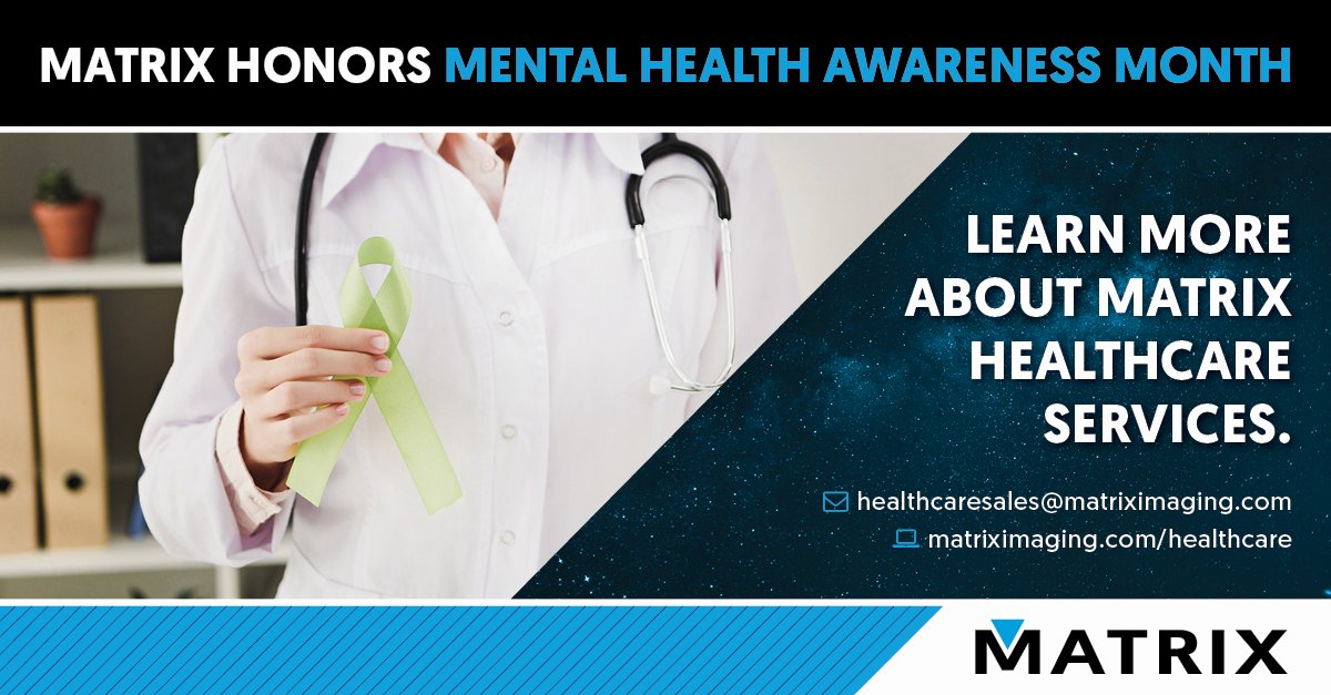 It's #MatrixMonday. Matrix and DataProse are proud to honor Mental Health Awareness Month. To learn more about our Healthcare Services, visit hubs.ly/Q01MJD-X0 or email healthcaresales@matriximaging.com
#DataProse #MatrixImagingSolutions