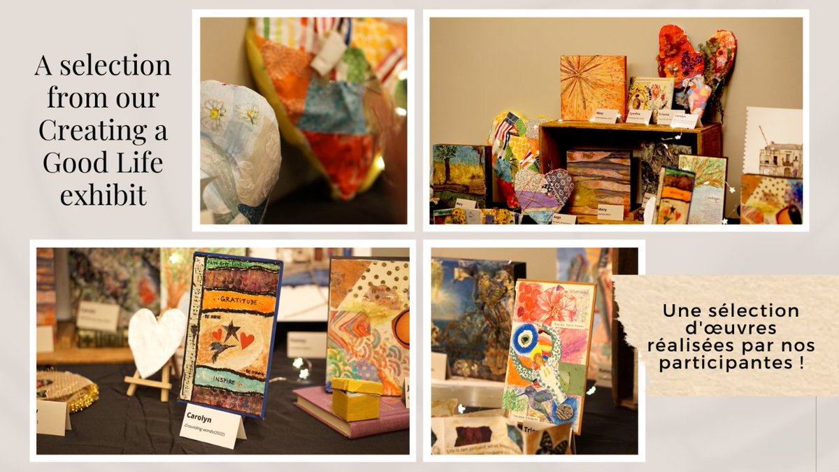 CraftCriticRes's tweet photo. Une sélection de photos prises lors de notre exposition d'art pour notre projet "Creating a good life". 40 oeuvres de médias mixtes produites par nos 10 participantes à notre étude ont été présentées lors de notre exposition!
En savoir plus: https://t.co/Ecw1BalnaB https://t.co/oZr7IJH4fC