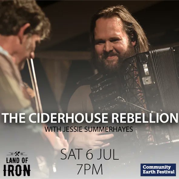 A brilliant event coming up at Land of Iron on Thur 6 July as part of the Community Earth Festival. 

Join The Ciderhouse Rebellion and poet Jessie Summerhayes for a spellbinding performance.

Tickets available here: buff.ly/3niEtHE
