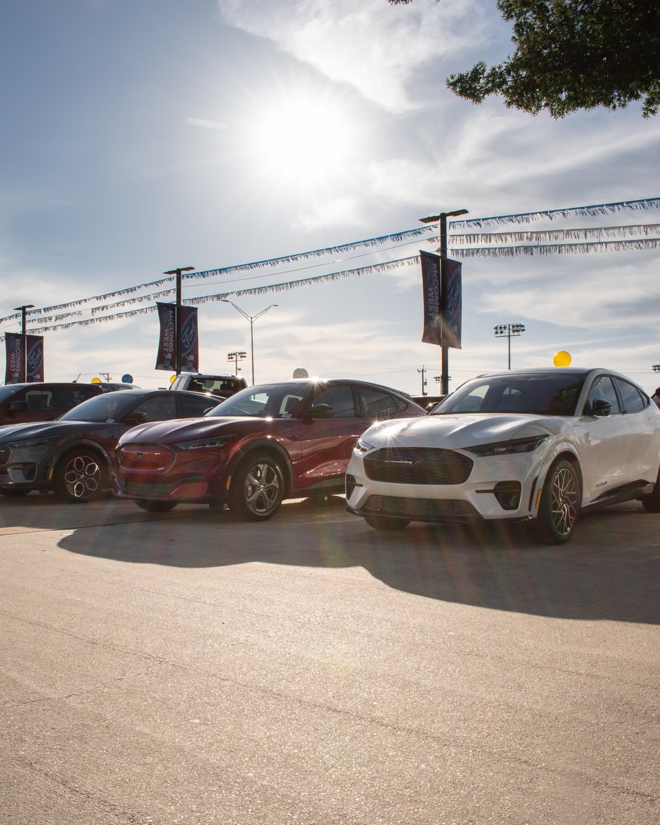 McCombsWestFord's tweet photo. #MustangMonday featuring our Ford Mustang Mach-E Mustang Lineup! What color would you have your Mach-E in? 

#ford #fordmustang #fordmustangmache #mache  #mustangmache #mustangmacheGT https://t.co/KYEULrGp2I