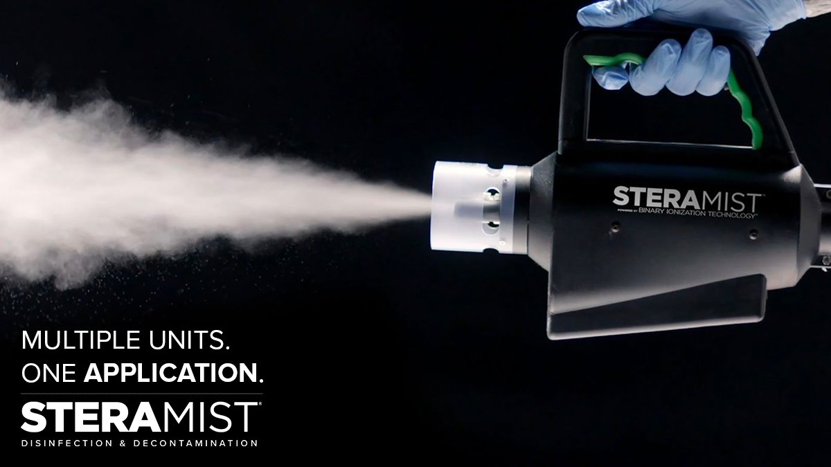 TOMIMist's tweet image. While SteraMist offers a wide range of products for all your disinfection needs, the application process never changes. All SteraMist disinfection runs through the same style of applicator featuring cold plasma technology!

#Disinfection #Technology #OneApplication