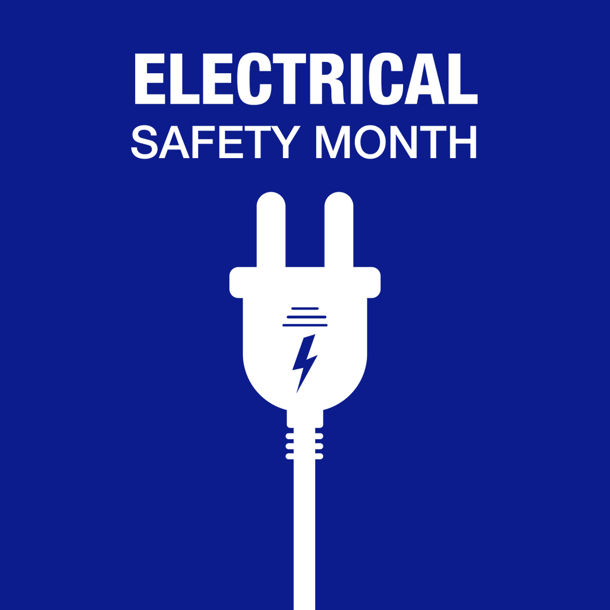 May is Electrical Safety Month! Follow us all month for safety tips! #electricalsafety #safetymonth #electricalsafetymonth