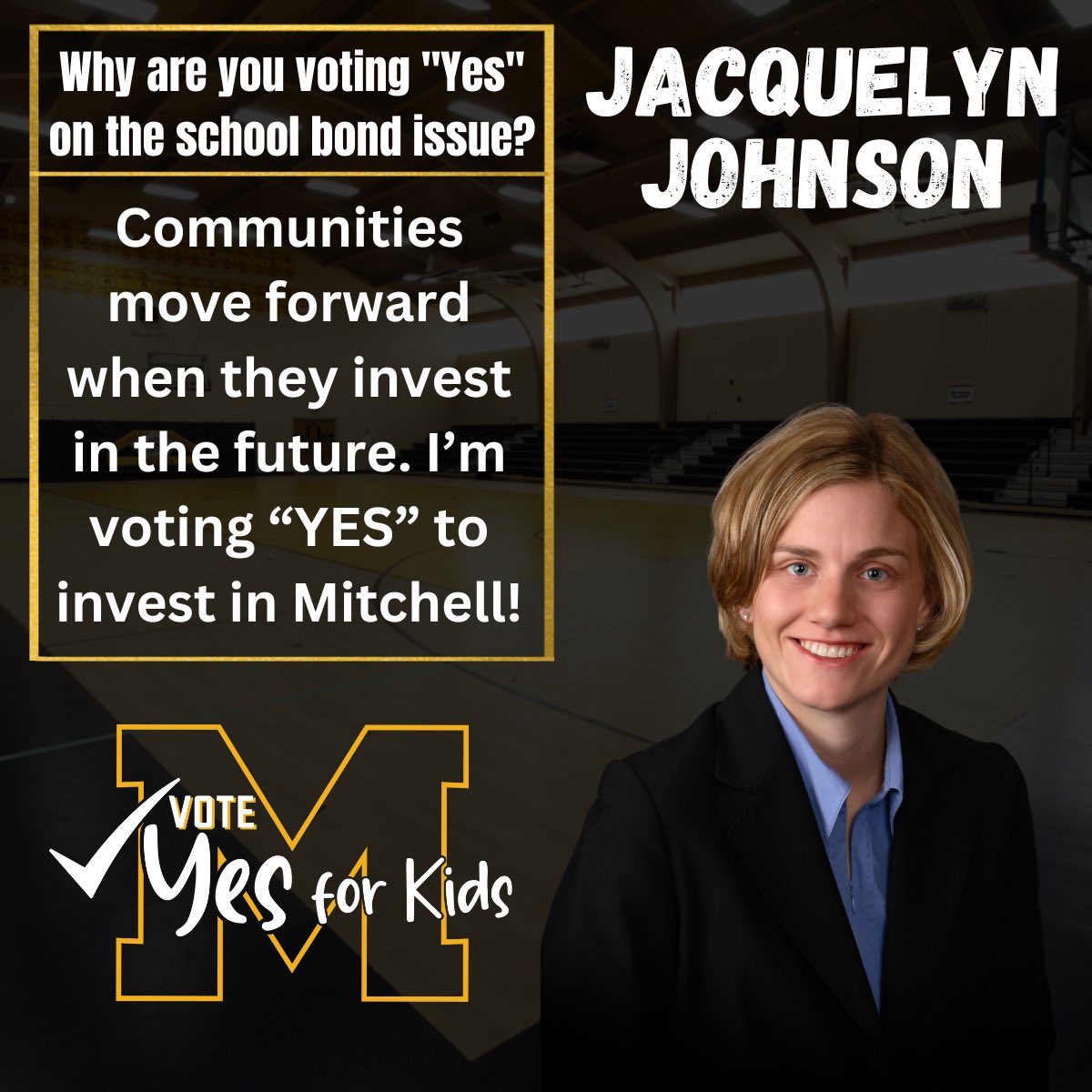 VoteYesMitchell's tweet image. Let’s keep Mitchell moving forward!

Thanks for voting YES, Jacquelyn Johnson!

#VoteYESForKids