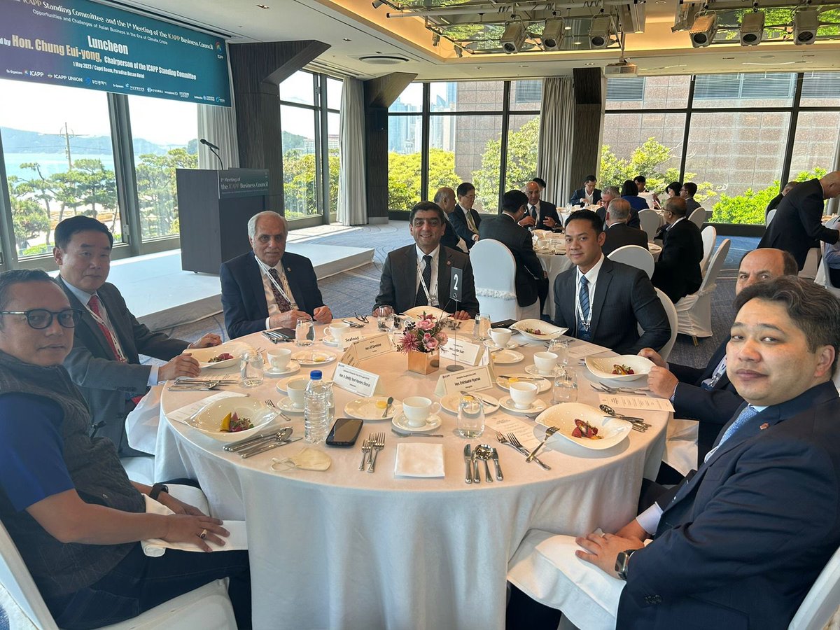 We are in Busan, Korea for the Standing Committee Meeting of the International Conference of Asian Political Parties and the 1st Meeting of the ICAPP Business Council (IBC).
<a href="/AKPartyForeign/">AK Parti Foreign Affairs</a>
<a href="/YAP_1992/">Yeni Azərbaycan Partiyası/ New Azerbaijan Party</a>
<a href="/theicapp/">ICAPP Secretariat</a>
<a href="/efkanala/">Efkan Âlâ</a> 
<a href="/Mushahid/">Mushahid Hussain Sayed</a>
<a href="/ERahimoff/">Elnur Rahimov</a>
<a href="/HulyaMammadli/">Hulya Mammadli</a>