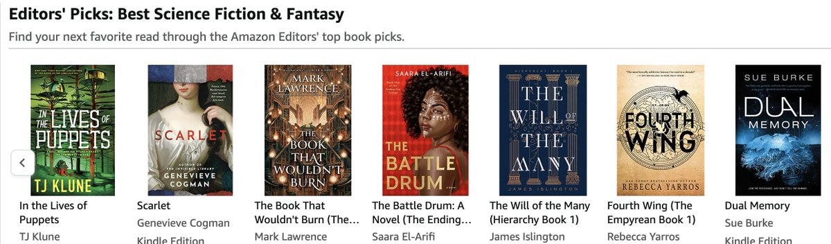 torbooks's tweet photo. A huge CONGRATS to #InTheLivesofPuppets by TJ Klune, #DualMemory by @SueBurkeSpain, and #FractalNoise by @paolini for being chosen as @amazonbooks's top #SFF picks of May! 📚🎉 

https://t.co/bhif0mYuPV https://t.co/QZiNURwIHr