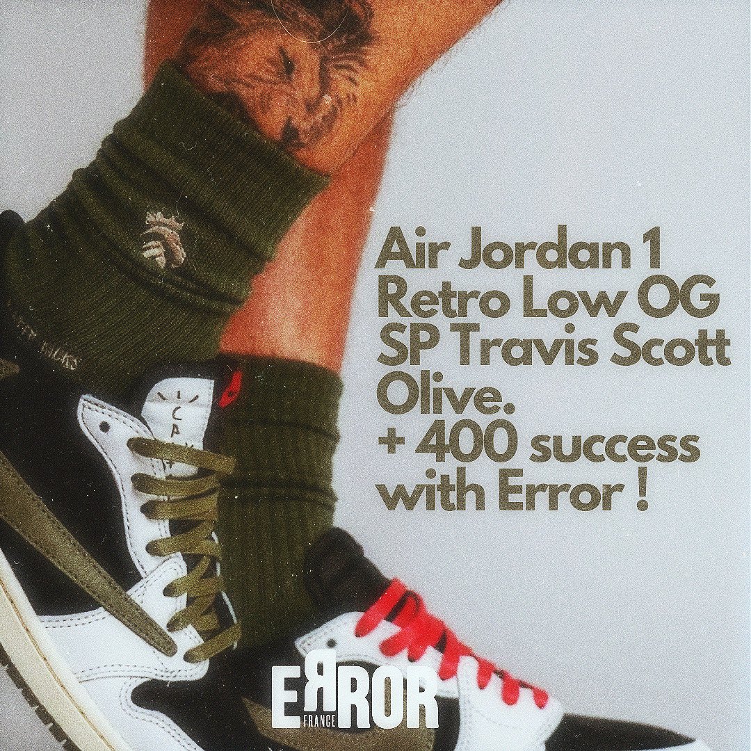 ErrorFrance's tweet photo. Bonjour à tous ! 

Nous voulions revenir sur la  Jordan 1 Low x Travis Scott Olive sortie il y a quelques jours. 

Chez @ErrorFrance, ce sont + de 400 success qui ont été enregistrés par nos membres. 👀

Ne doutez plus. Rejoignez-nous. 💪

Lien discord restock dans notre bio. https://t.co/q3Lm6f8iVC