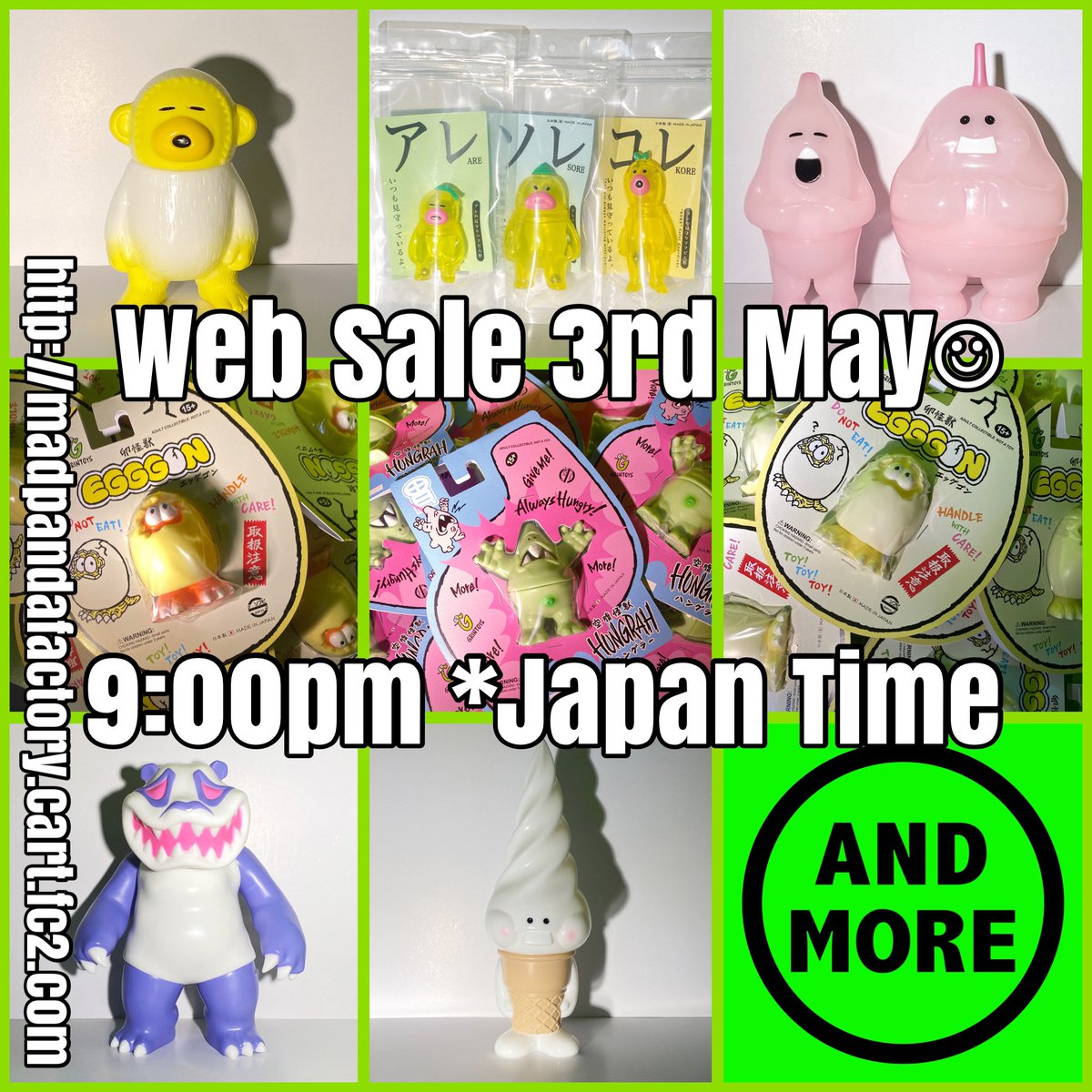 harikenjp's tweet photo. 🚀通販のお知らせ／Web Sale🚀

5/3（水）午後９時（日本時間）〜通販開始します🚀🍀

5/3 (Wed) 9 pm (Japan time) ~ Mail order will start🚀🍀

⏬

https://t.co/x3zw9PeKxo

#HARIKEN
#GRINTOYS
#mailorder
#websale
#ソフビ
#SOFVI
#sofubi https://t.co/BhOm3j3jiY