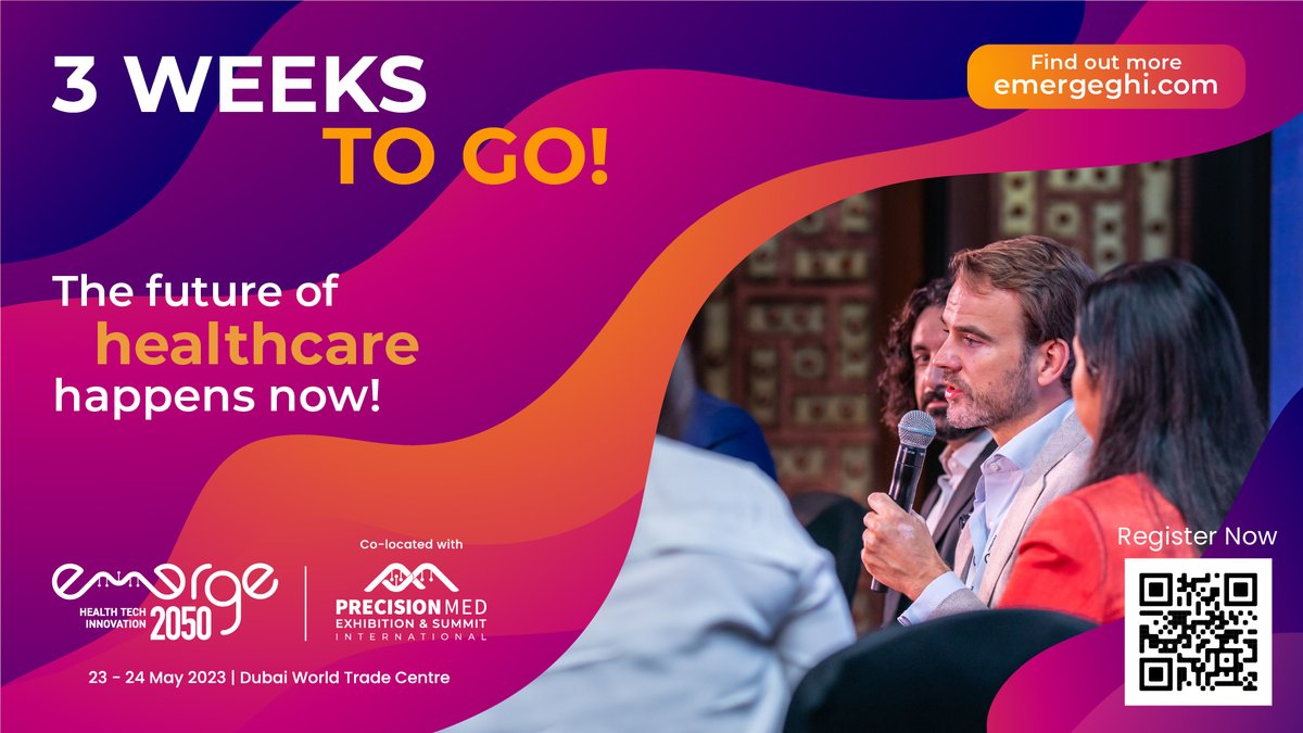 📢 Only three weeks to go to #EMERGE2050! 
Join the two-day event that connects the best #healthtech ideas with leading #investors. RT💡🩺🔬

Register today 👉 lnkd.in/da3TnacQ

#healthinnovation #healthstartup #digitalhealth #healthtechstartup #healthcareinnovation