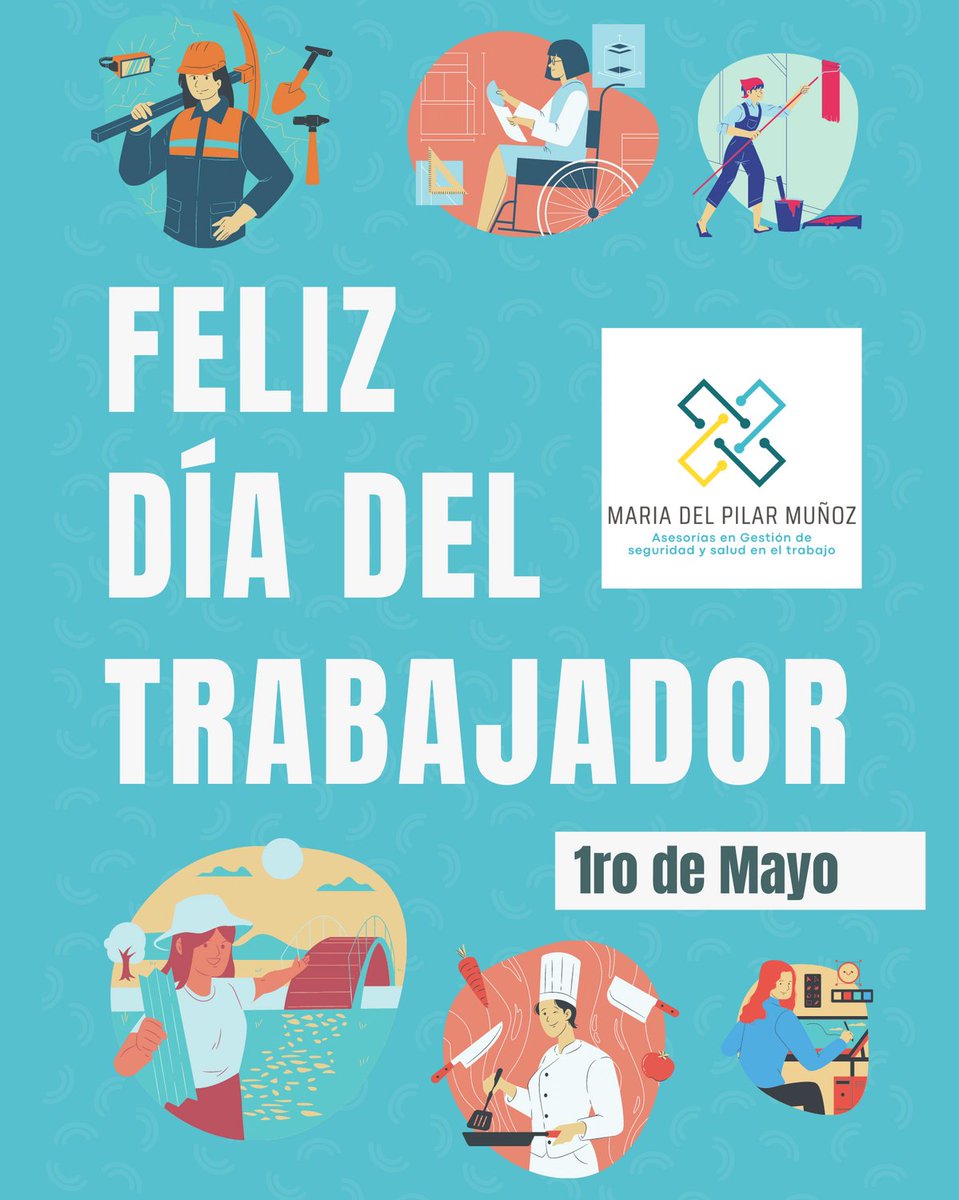 pilarmunoza's tweet photo. ¡Hoy es un día para celebrar a los verdaderos héroes 🦸🏻‍♀️🦸🏻‍♂️ de nuestra sociedad! A todos los trabajadores 👷🏻‍♀️👷🏻 que, con su esfuerzo 💪🏻y dedicación, contribuyen a hacer un mundo mejor 🌎, ¡feliz Día del Trabajador!✨ https://t.co/82vAlKPsD1