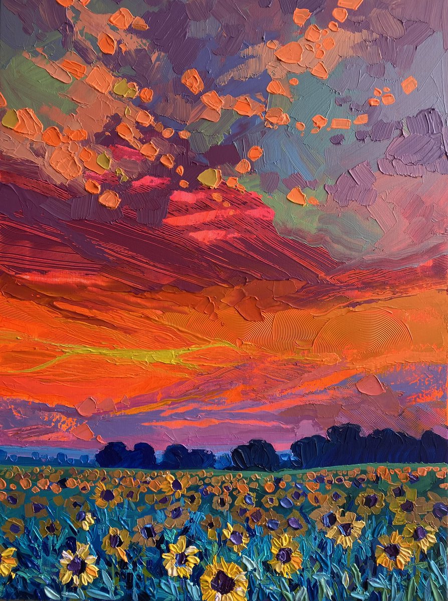 amtrusova's tweet photo. acrylic, canvas 60*80 cm "when the sunflowers bloom" 2022 https://t.co/PDH0haWAn6