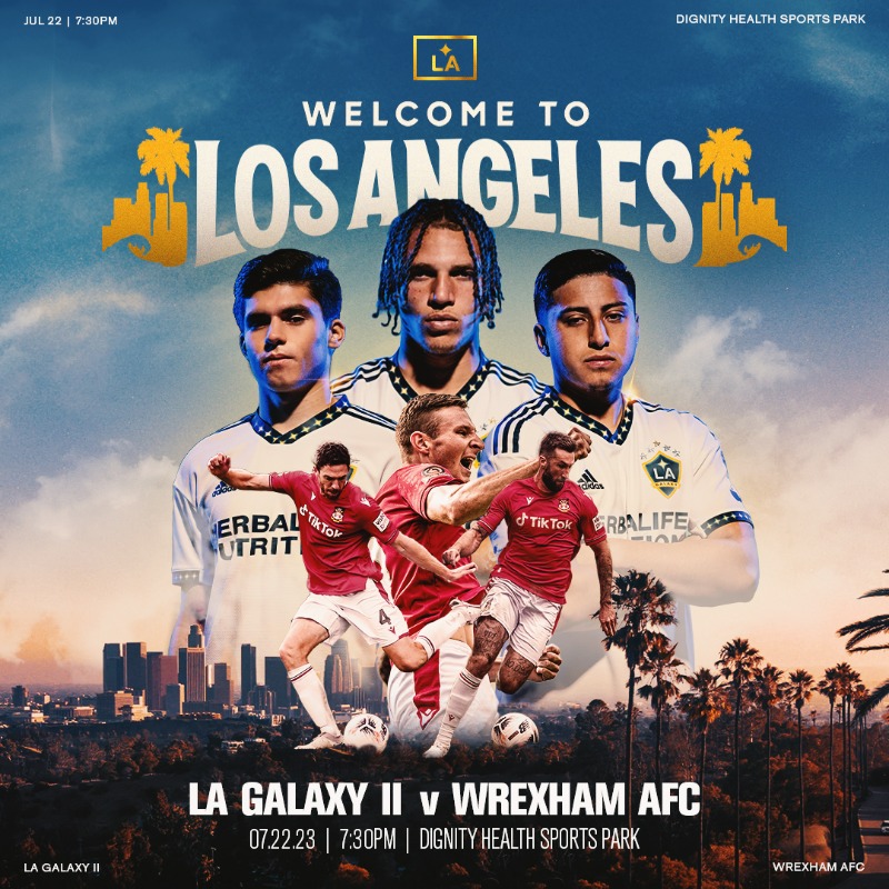 Wrexham_AFC's tweet photo. Wrexham to play LA Galaxy II during US TOUR!

🔴⚪ #WxmAFC