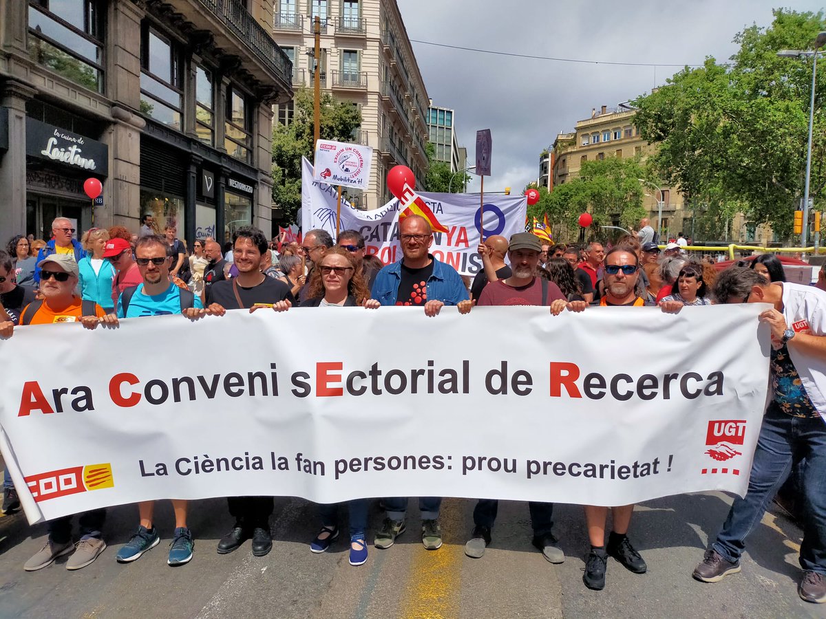 Dia per tornar a reinvindicar públicament un conveni sectorial que, alguns estaments, no tenen cap interès que tinguem. Bon 1 de maig a tothom💪💪<a href="/CIR73245125/">CIR</a> <a href="/ugtcatalunya/">UGT de Catalunya</a> <a href="/ACER_Recerca/">ACER</a>