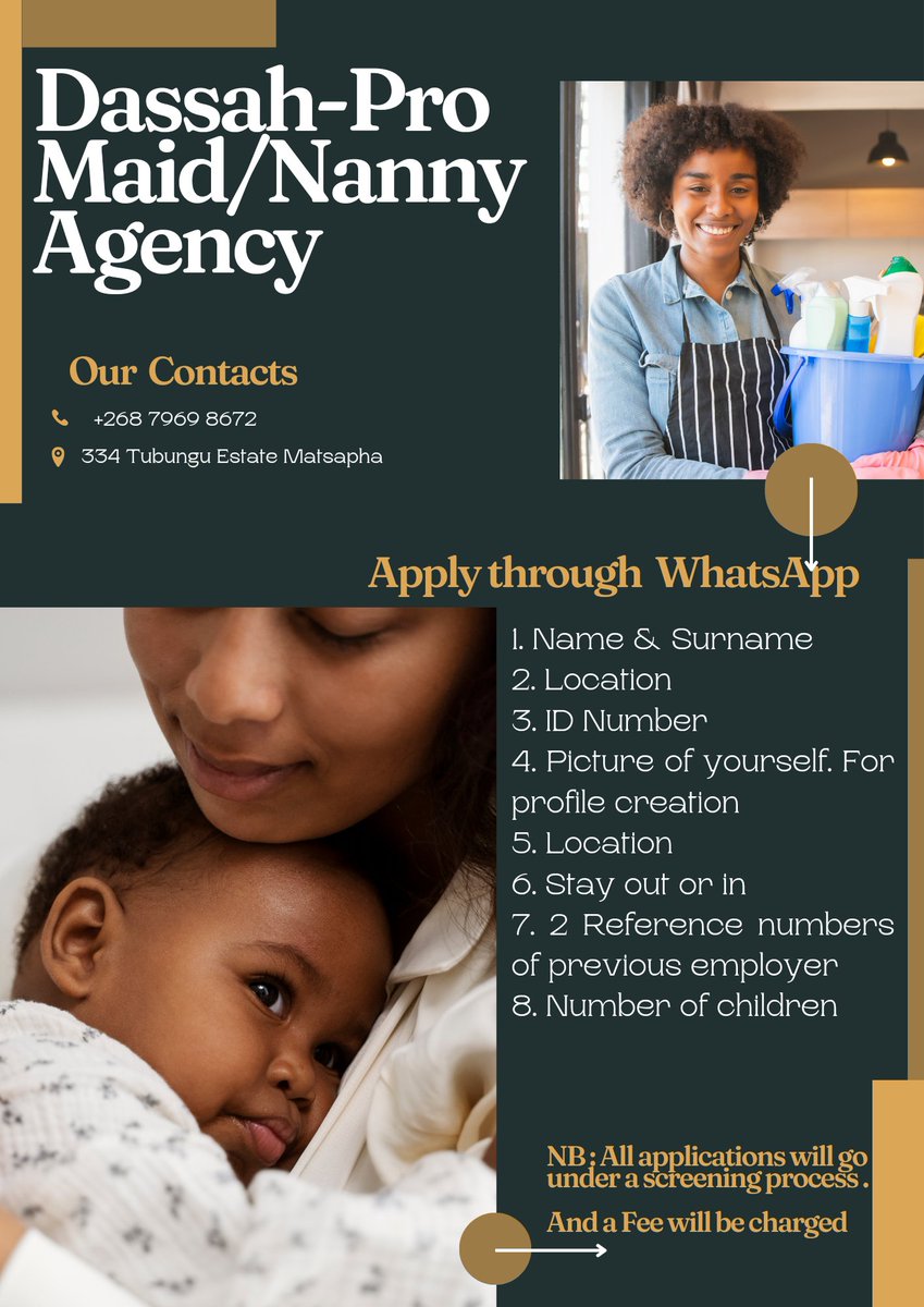 Be part of our Agency.  
Application should be sent via WhatsApp 7969 8672