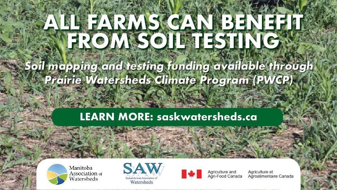 SAWatersheds's tweet image. Soil testing helps take the guesswork out of your fertilizer plans. You may be eligible to receive 85% of the total cost of your soil testing bill to a maximum of $2,500 through #PWCP.

👉 saskwatersheds.ca/praire-watersh…

#SaskAg#prairieag #CDNAG #Watershed #farmers #agriculture