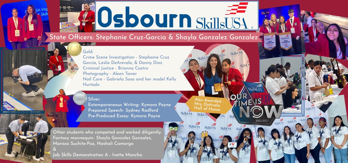 Congratulations to our SkillsUSA competitors. Our Eagles brought home the GOLD &amp; SILVER!! Cheer them on as they make their way to Nationals in June. #OneOsbourn #MCPSProud #MCPSCTE #MadeInManassas
