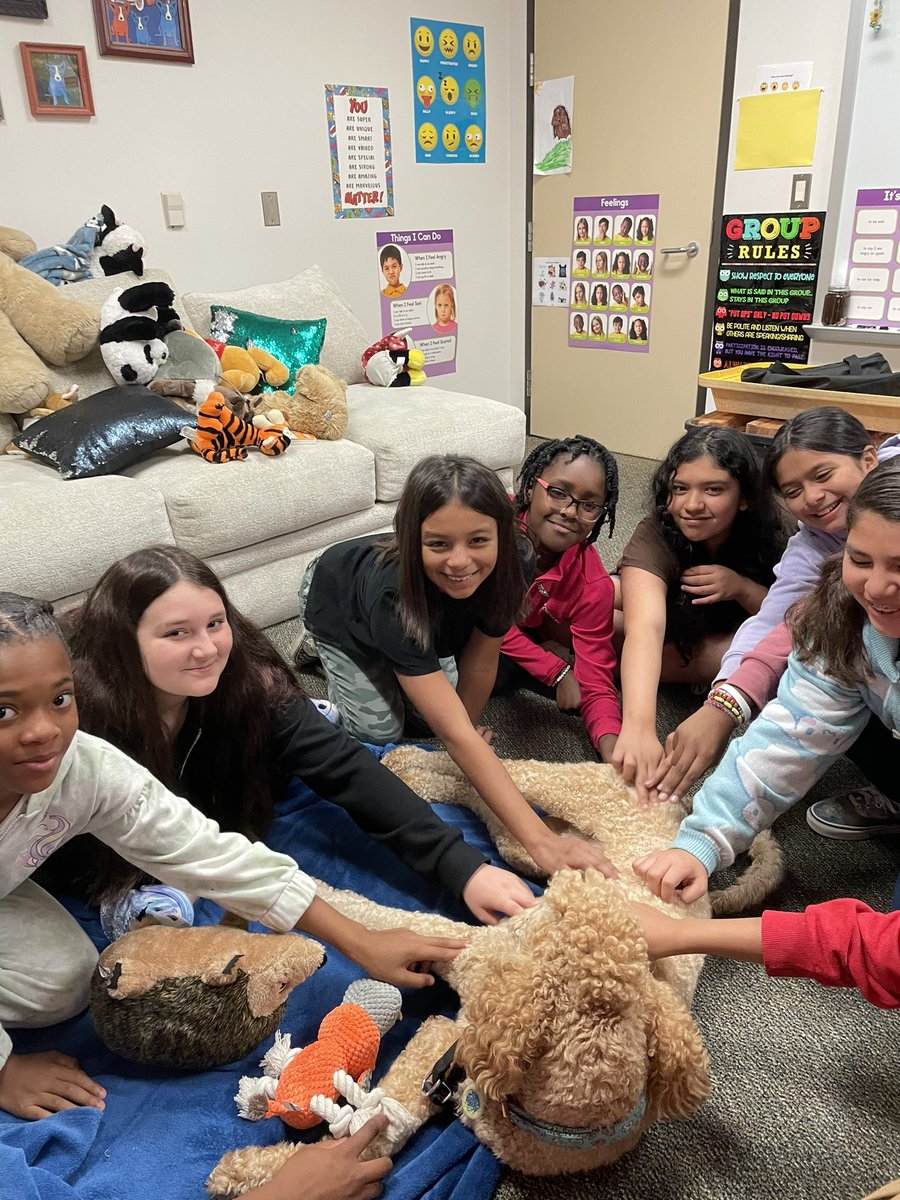 5th graders loving on Cooper!! And reviewing our social awareness skills!!! <a href="/CooperFresh1/">Cooper "The Canine Counselor" Freshwater</a> <a href="/HumbleISD_OE/">Oaks Elementary</a>