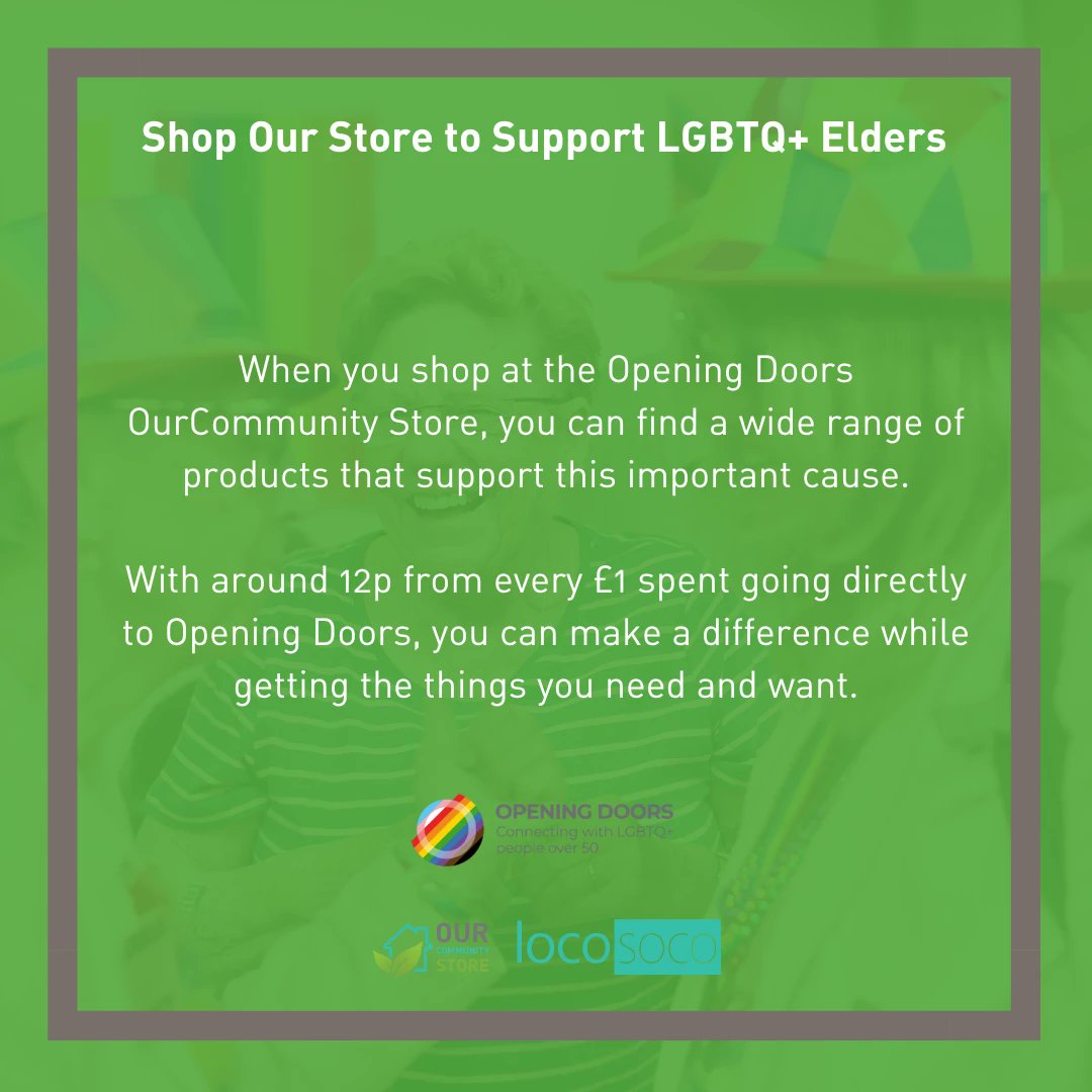 OurCommunityS's tweet image. Opening Doors connects LGBTQ+ people aged 50 and over with activities, events, support, and information.

Support their mission by shopping at "ourcommunity.store/store/OpeningD…"  

#OpeningDoors #LGBTQ+ #OurCommunityStore @OpeningDoorsUK