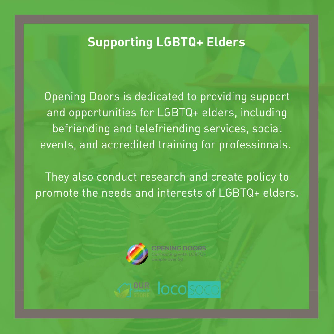 OurCommunityS's tweet image. Opening Doors connects LGBTQ+ people aged 50 and over with activities, events, support, and information.

Support their mission by shopping at "ourcommunity.store/store/OpeningD…"  

#OpeningDoors #LGBTQ+ #OurCommunityStore @OpeningDoorsUK