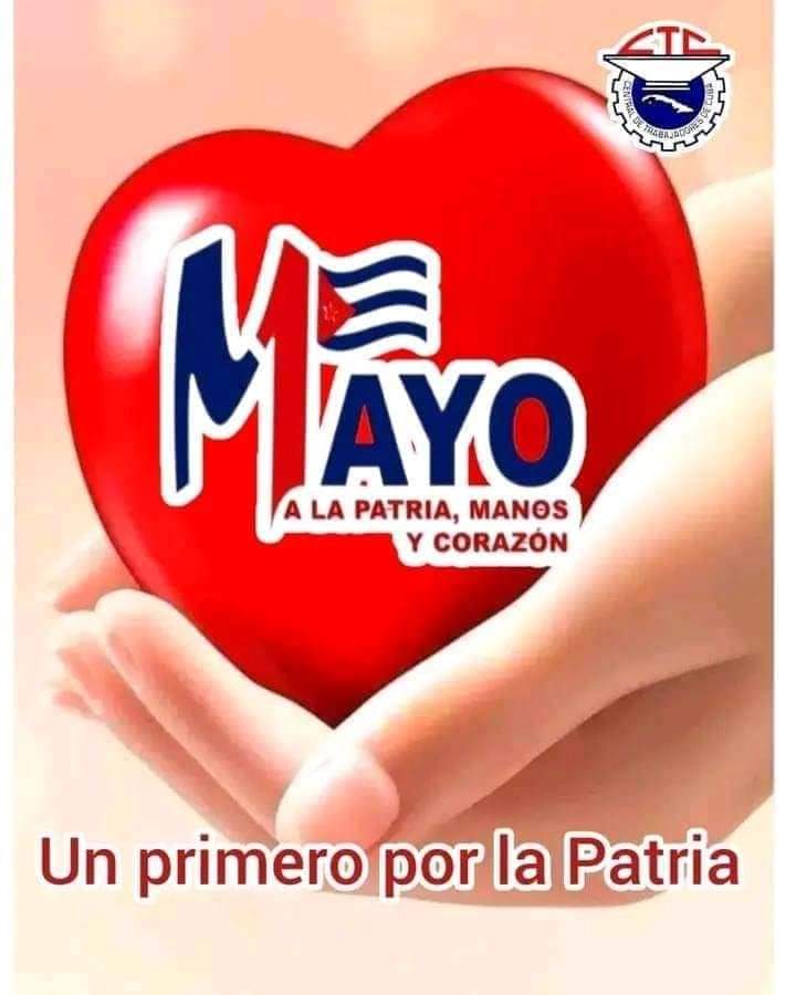 Primero de Mayo,Fiesta de los trabajadores,¡Nuestro país tiene un pueblo y este pueblo es lo más admirable de nuestra revolución! 
#ALaPatriaManosYCorazon #DiaDelTrabajador #CubaPorLaVida #CubaPorLaSalud <a href="/cubacooperaven/">Brigada Médica Cubana en Venezuela</a> <a href="/Cubacooperabol2/">Brigada Médica 🇨🇺 Bolívar🇻🇪</a> <a href="/BicentenarioBo/">CDI Bicentenario</a> <a href="/AdanVillavicen5/">Adan Villavicencio Guzmán</a>
