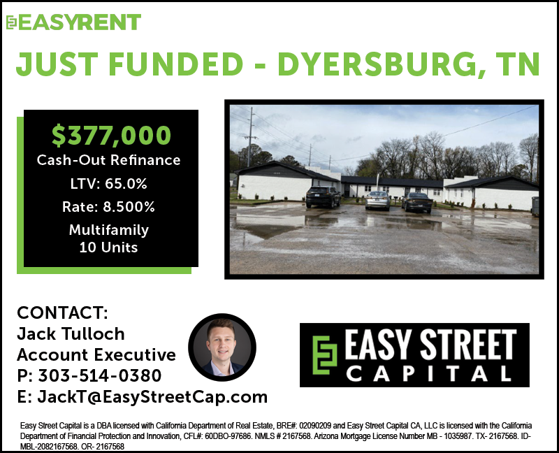 rob_s_simon's tweet photo. #JustFunded #MultifamilyMonday
$377k cash-out refinance on a fully occupied 10-unit multifamily apartment complex in Dyersburg, Tennessee! A Multifamily "DSCR Loan" for a 10-unit property, investor locks in 30-yr fixed rate financing w/ easy qualification (Rent/PITIA DSCR) https://t.co/w2OCf9FUKi